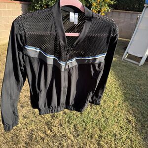 Z By Zella Black Athletic Mesh Stretch Fullzip Jacket Womens Size Medium